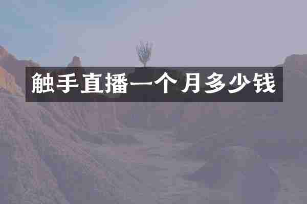 触手直播一个月多少钱