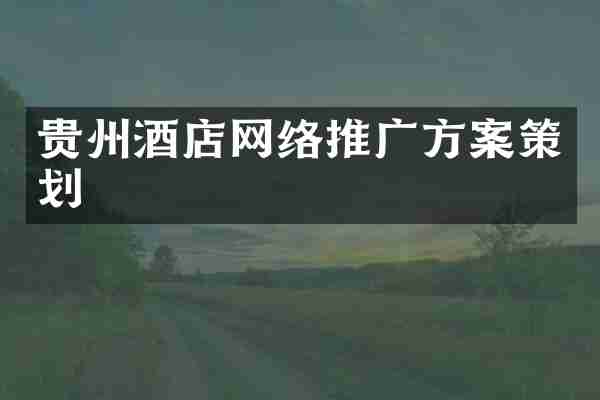 贵州酒店网络推广方案策划