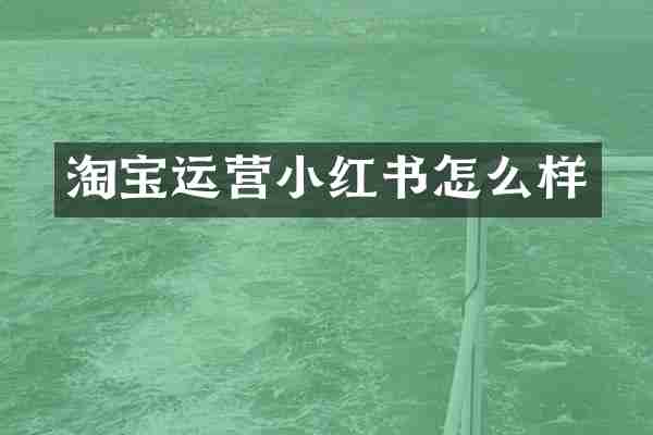 淘宝运营小红书怎么样