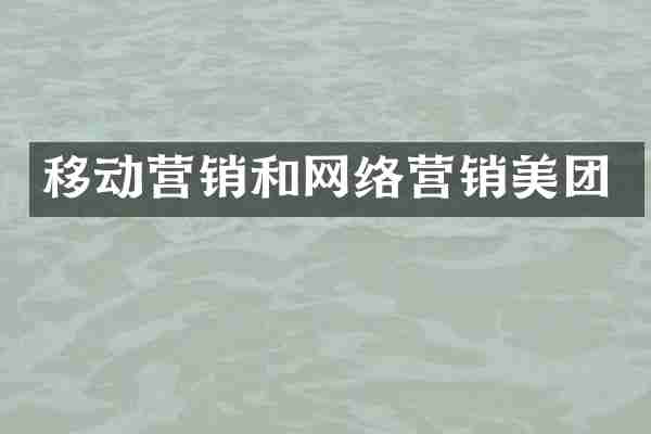 移动营销和网络营销美团