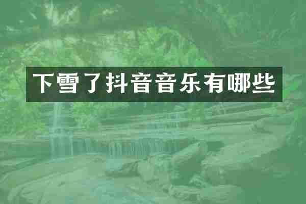 下雪了抖音音乐有哪些