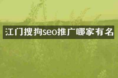 江门搜狗seo推广哪家有名