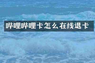 哔哩哔哩卡怎么在线退卡