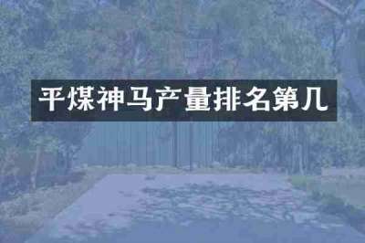 平煤神马产量排名第几