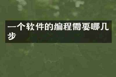 一个软件的编程需要哪几步