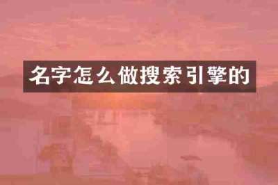 名字怎么做搜索引擎的
