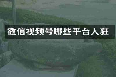 微信视频号哪些平台入驻