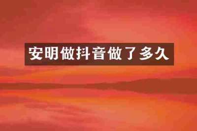 安明做抖音做了多久