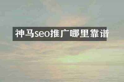 神马seo推广哪里靠谱