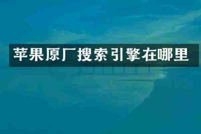 苹果原厂搜索引擎在哪里
