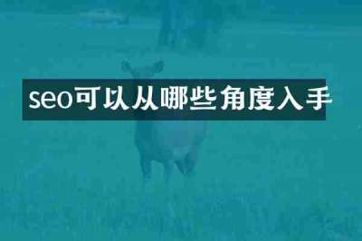 seo可以从哪些角度入手