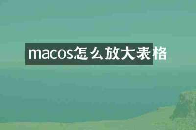 macos怎么放大表格