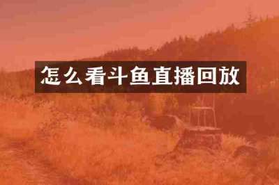 怎么看斗鱼直播回放
