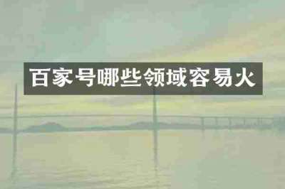 百家号哪些领域容易火