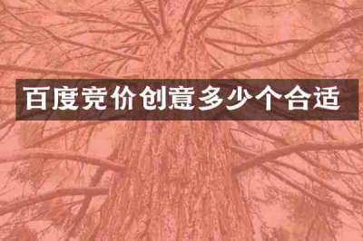 百度竞价创意多少个合适