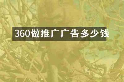 360做推广广告多少钱