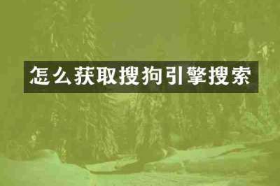 怎么获取搜狗引擎搜索