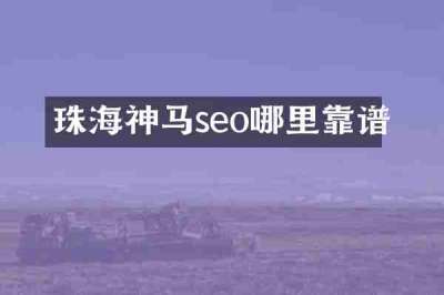 珠海神马seo哪里靠谱