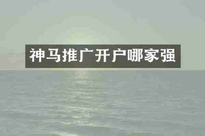神马推广开户哪家强
