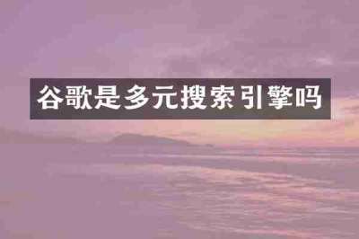 谷歌是多元搜索引擎吗
