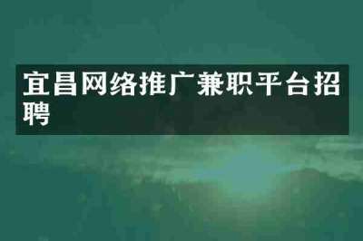 宜昌网络推广兼职平台招聘