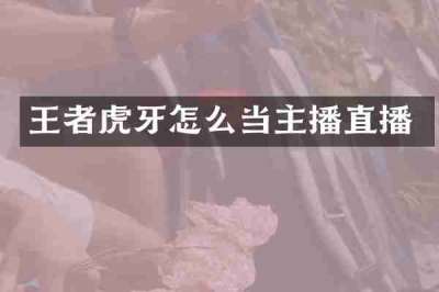 王者虎牙怎么当主播直播