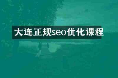 大连正规seo优化课程