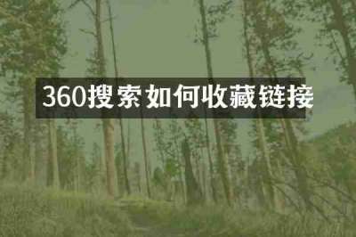 360搜索如何收藏链接