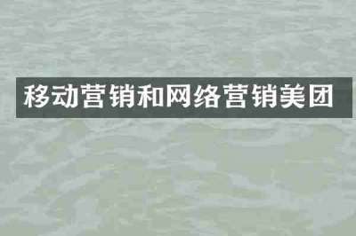 移动营销和网络营销美团
