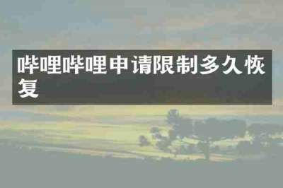 哔哩哔哩申请限制多久恢复