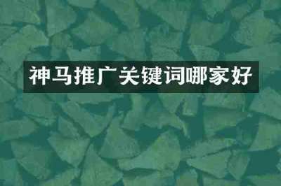 神马推广关键词哪家好