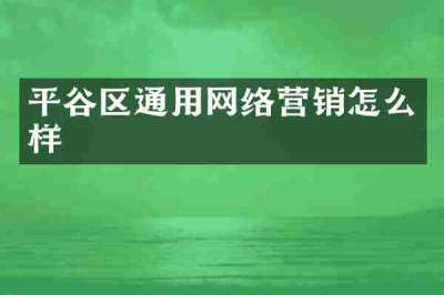 平谷区通用网络营销怎么样