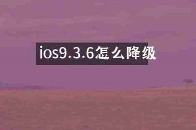 ios9.3.6怎么降级