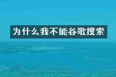 为什么我不能谷歌搜索