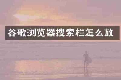 谷歌浏览器搜索栏怎么放