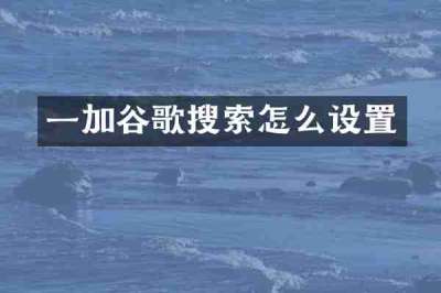 一加谷歌搜索怎么设置