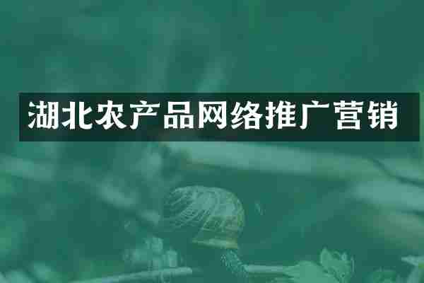 湖北农产品网络推广营销