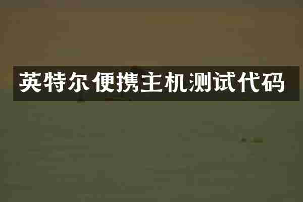 英特尔便携主机测试代码