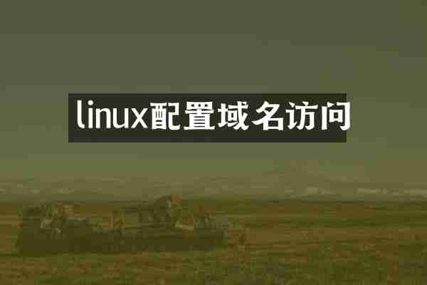 linux配置域名访问