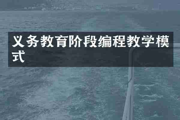 义务教育阶段编程教学模式