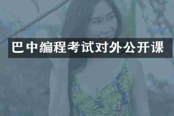 巴中编程考试对外公开课