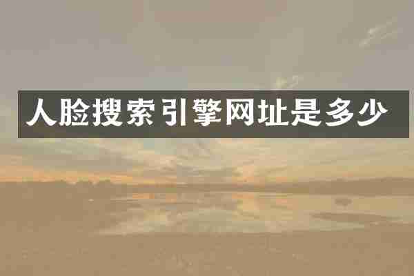 人脸搜索引擎网址是多少