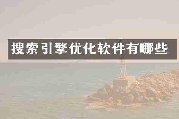 搜索引擎优化软件有哪些