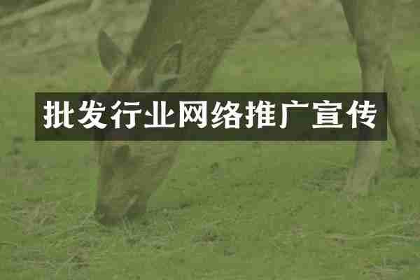 批发行业网络推广宣传