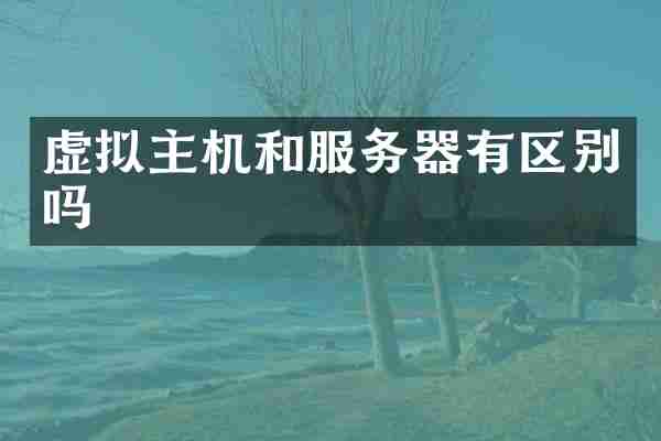 虚拟主机和服务器有区别吗
