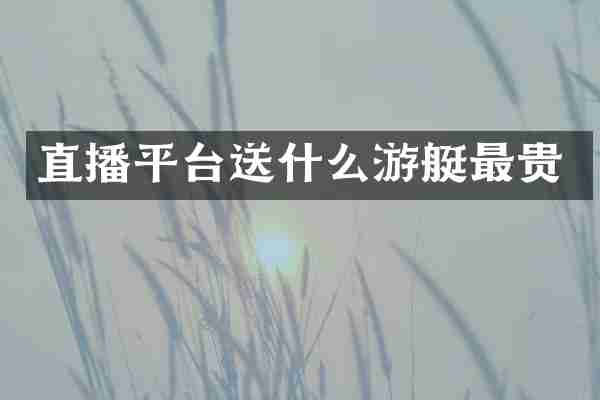 直播平台送什么游艇最贵