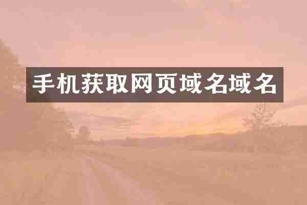 手机获取网页域名域名