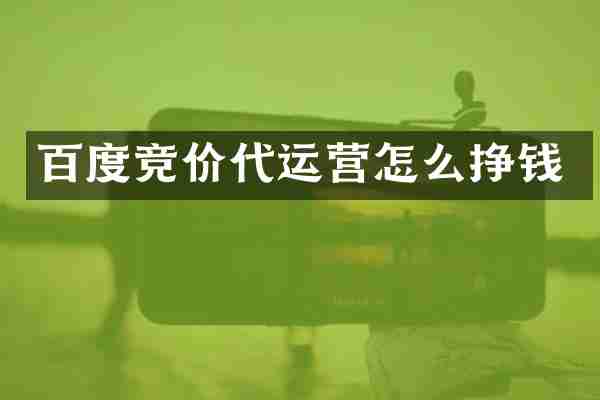 百度竞价怎么挣钱