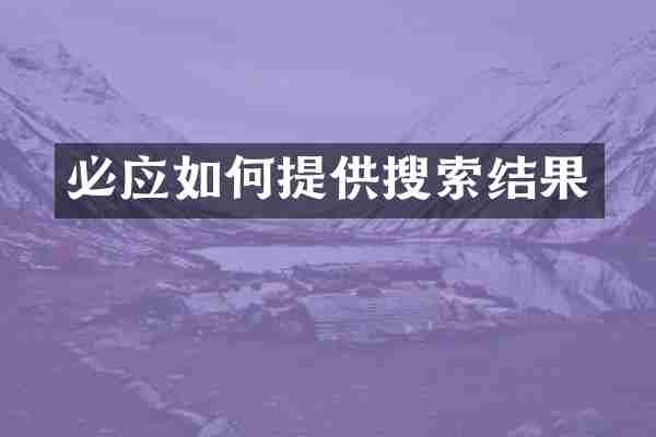 必应如何提供搜索结果
