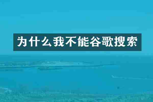 为什么我不能谷歌搜索
